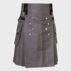 Grey Utility Kilt For Active Man