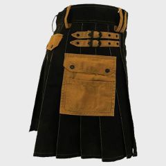 Black Deluxe Modern Kilt & Khaki Straps 