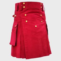 Red Modern Utility Kilt