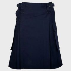 Navy Blue Utility Kilt with Cargo Pockets