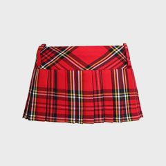 Tartan 9" Micro Mini Pleated Skirt For Women