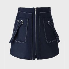 Dark Blue Denim Skirt for Women
