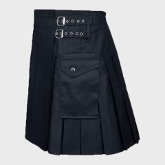 New Stylish Black Denim Kilt