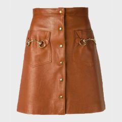 Brown Leather Kilt for Women