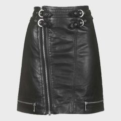 Leather Mini Black Skirt for Women