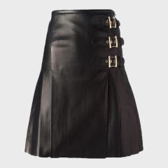 Black Leather Mini Skirt for Women