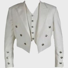 White Prince Charlie Jacket & Waistcoat For Men