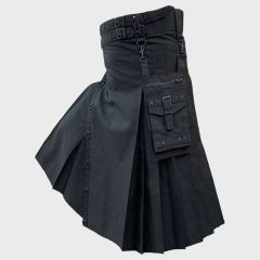 New Modern Black Utility Kilt
