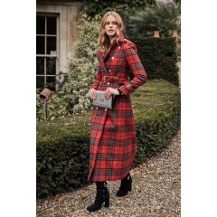 Tartan Trench Coat for Women | Full Length Marlborough Style